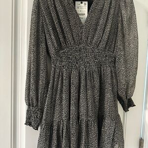 Zara Monochrome Animal Print Blouse